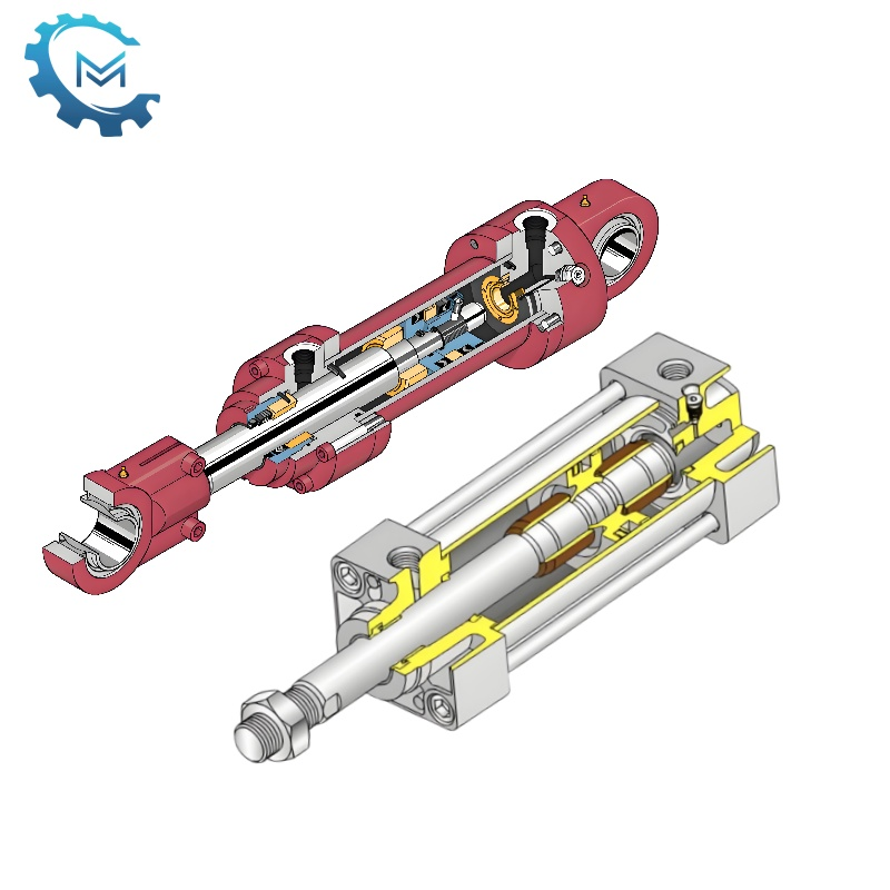 Jakie są różnice między cylindrom hydraulicznym a cylindry pneumatyczne?